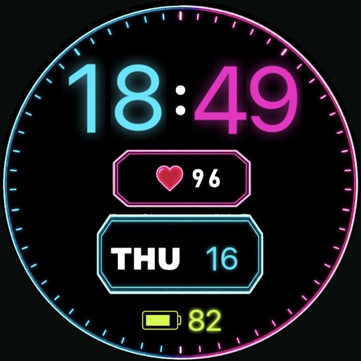 Neon Pulse watch-face preview