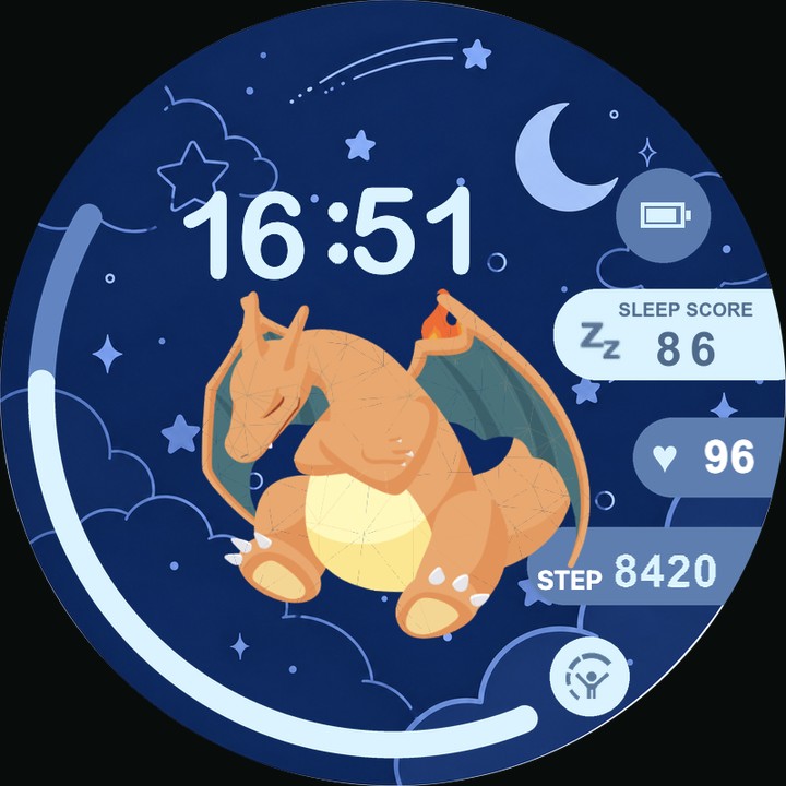 Charizard Sleep (Animated) watch-face preview