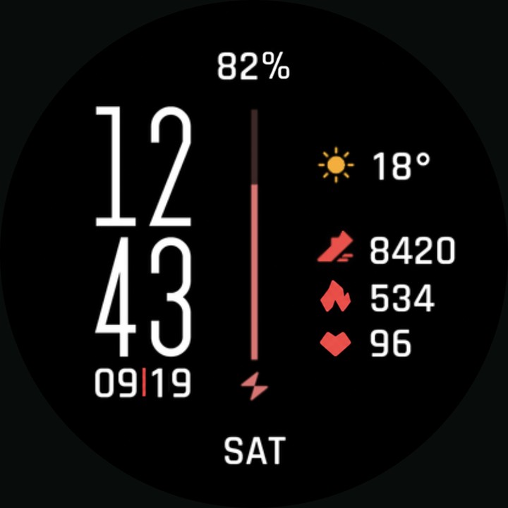 Tidy (Red) watch-face preview