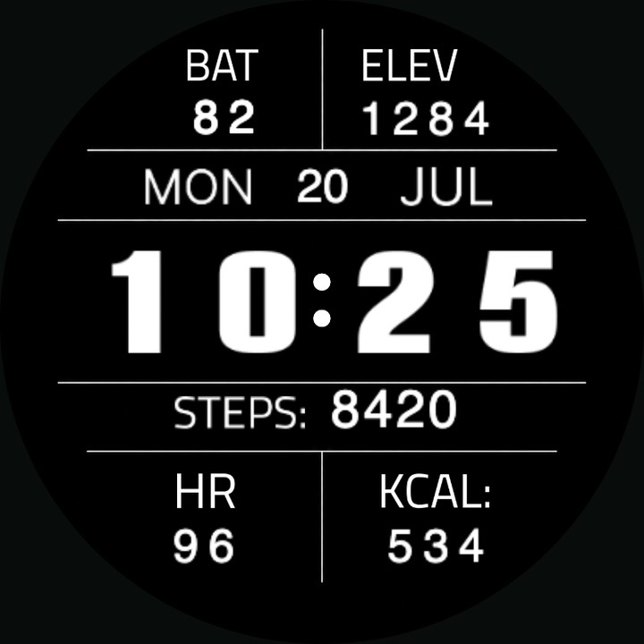 MonoGrid watch-face preview