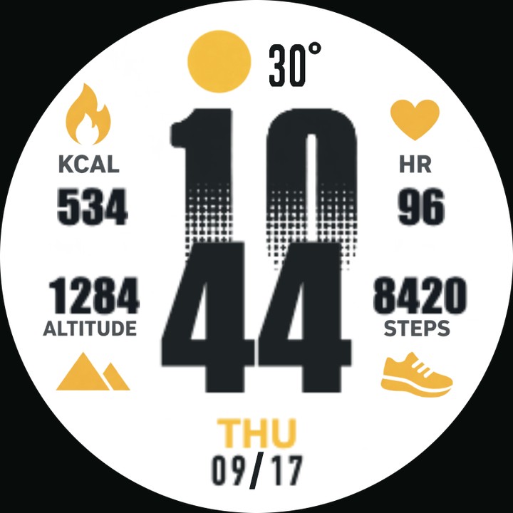 Solar Halftone watch-face preview