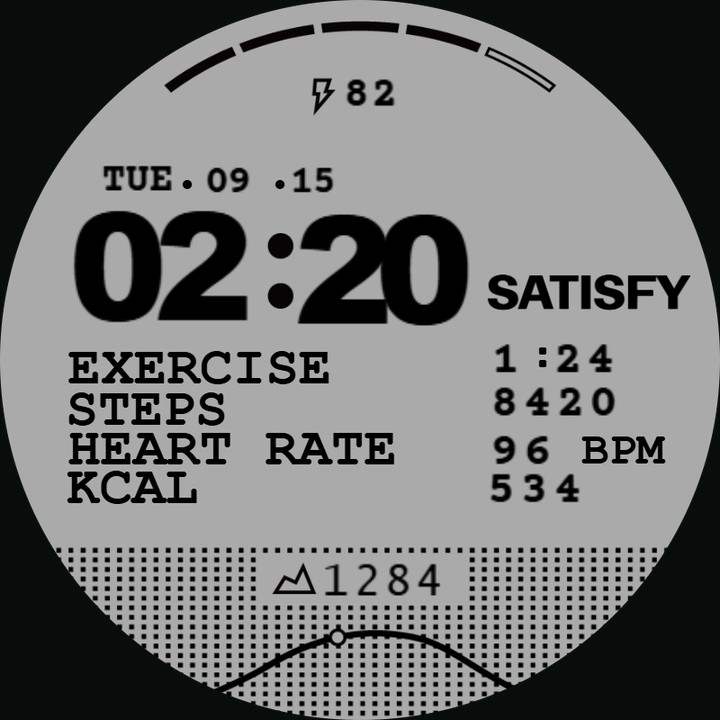 SATISFY Pace Pro watch-face preview