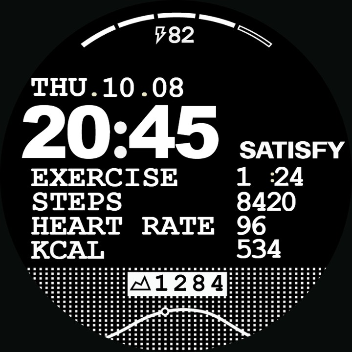 Satisfy Dark with bluetooth watch-face preview