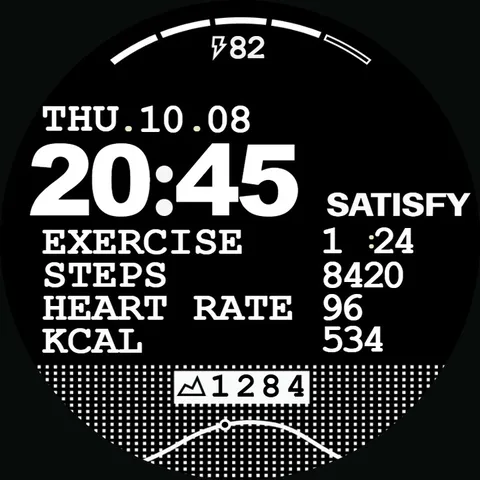 Satisfy Dark with bluetooth watch-face preview