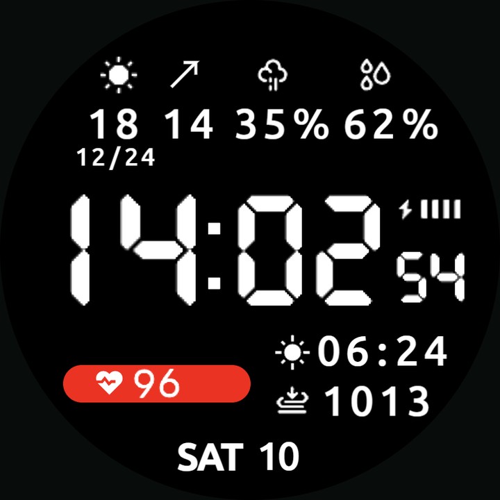 Digital050 black watch-face preview