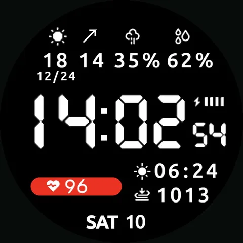 Digital050 black watch-face preview
