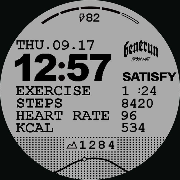 Satisfy Pace Pro X Benerun watch-face preview