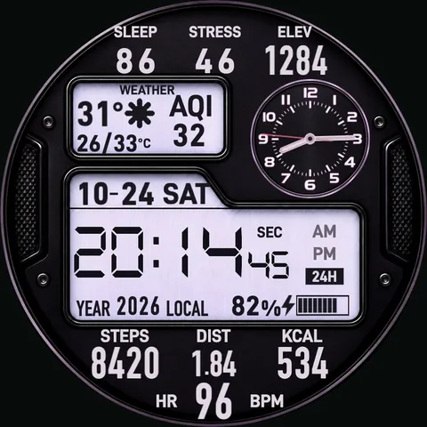 Ana-Digi LCD watch-face preview