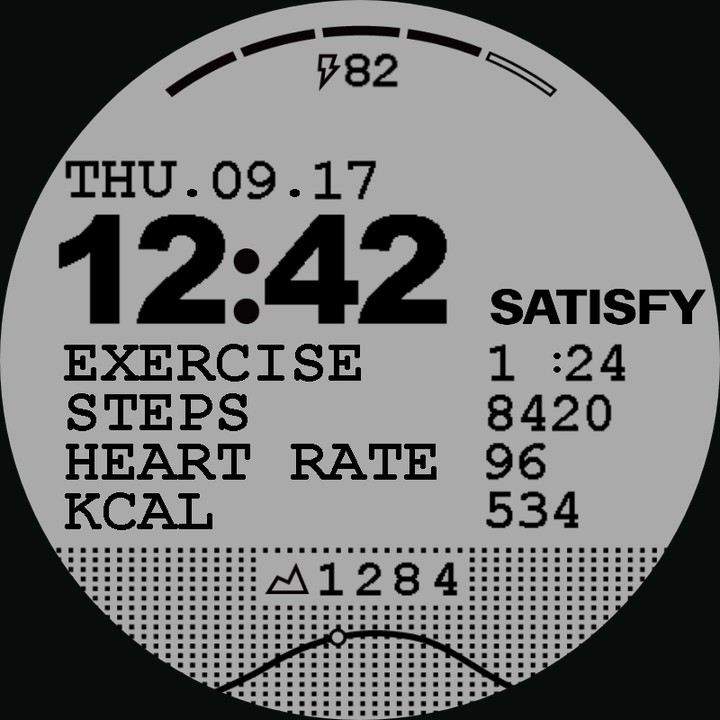 Satisfy Pace Pro watch-face preview