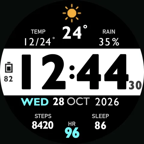 Xer01 - Inverted stripe watch-face preview